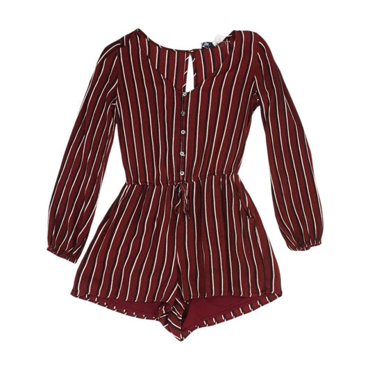 Maroon Striped Romper