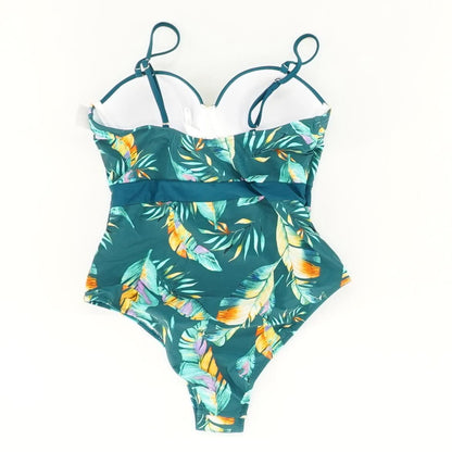 Teal Tropical One-Piece