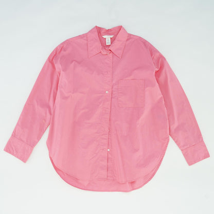 Pink Solid Long Sleeve Button Down