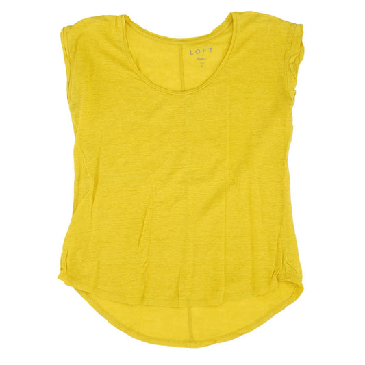 Yellow Solid Short Sleeve Blouse