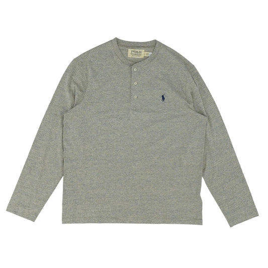 Gray Solid Henley T-Shirt