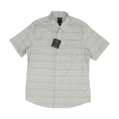 Gray Striped Short Sleeve Button Down