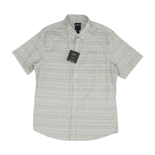 Gray Striped Short Sleeve Button Down