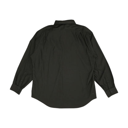 Black Solid Long Sleeve Button Down