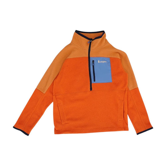 Orange Color Block 1/4 Zip Pullover