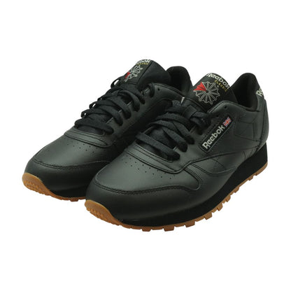 Black Leather Low Top Athletic Shoes