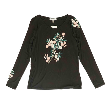 Black Embroidered Detail Long Sleeve Blouse
