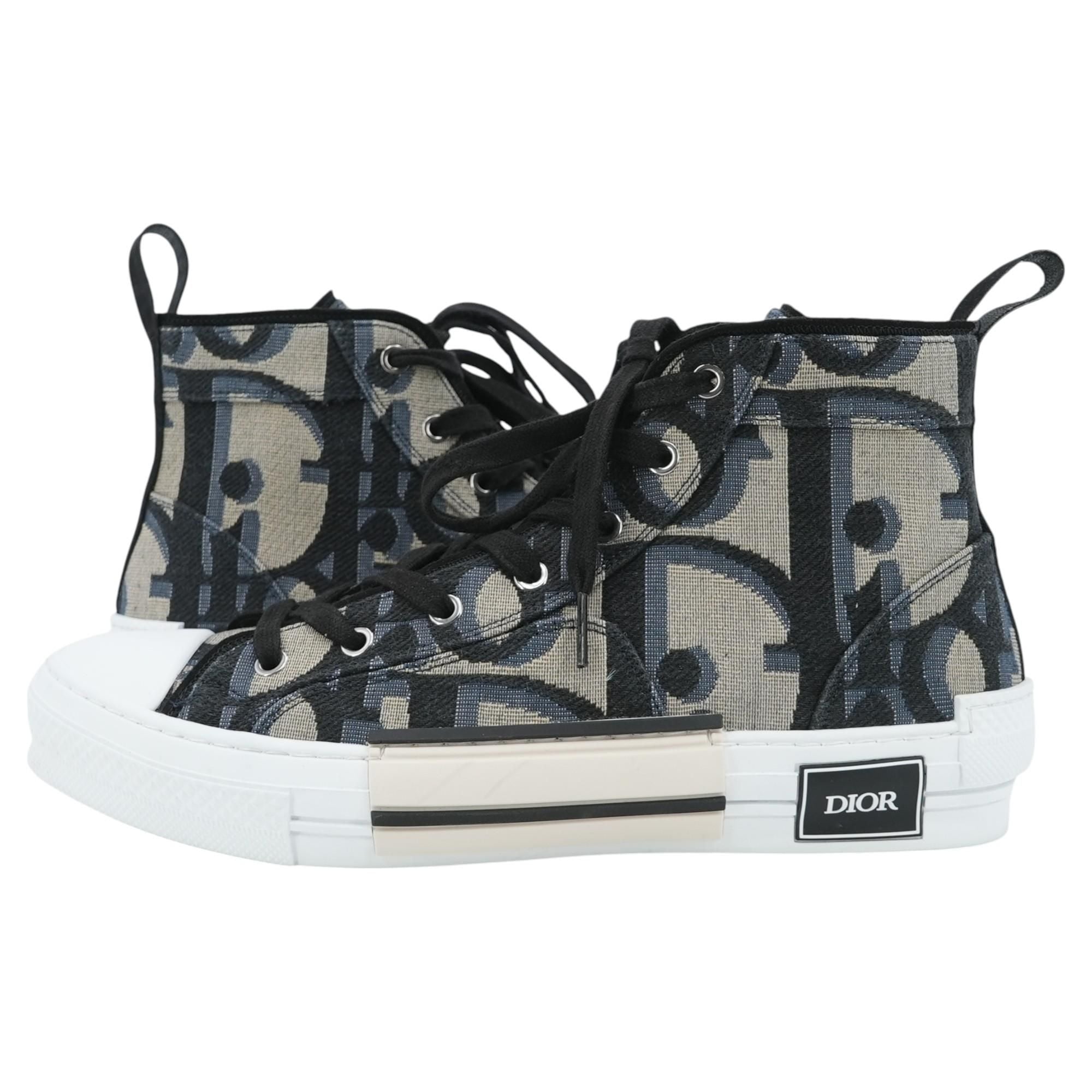 Beige/Black B23 League High-Top Sneaker in Maxi Dior Oblique