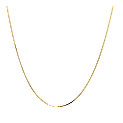 14K Gold Square Snake Link Chain Necklace