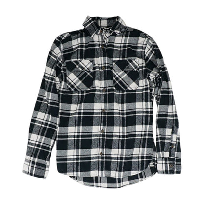 Black Plaid Flannel Button Down