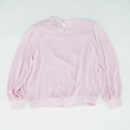 Pink Solid Long Sleeve Blouse