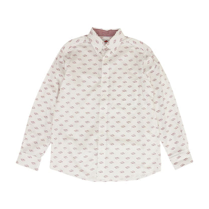 White Arkansas Razorbacks Long Sleeve Button Down