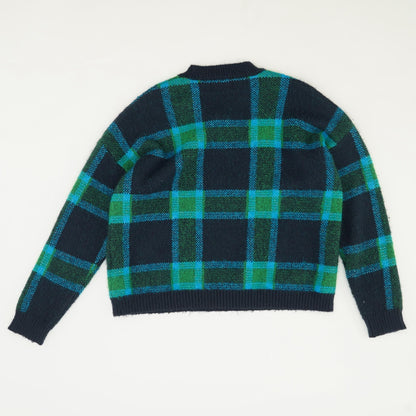 Indigo Plaid Crewneck Sweater