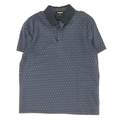 Blue Graphic Short Sleeve Polo
