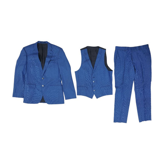 Blue Wool Blend 3pc Suit