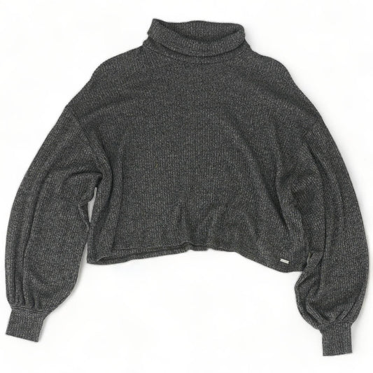 Charcoal Solid Turtleneck Sweater