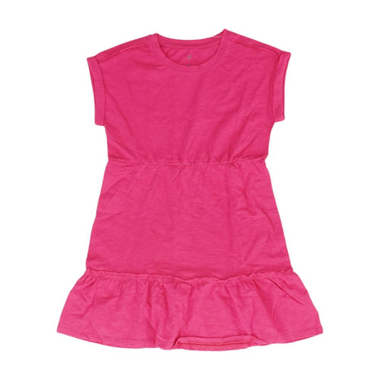 Pink Solid Midi Dress