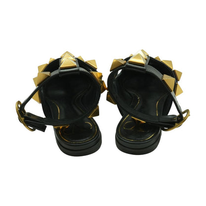 Black Roman Stud Ballet Flats