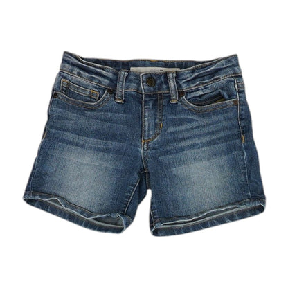 Blue Solid Denim Shorts