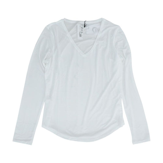 White Striped Active V Neck T-Shirt