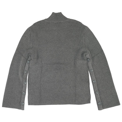 Gray Solid Mockneck Sweater