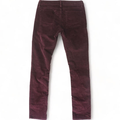 Maroon Solid Mid Rise Regular Jeans
