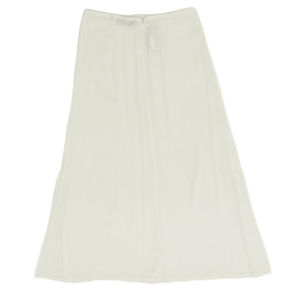 White Solid Midi Skirt