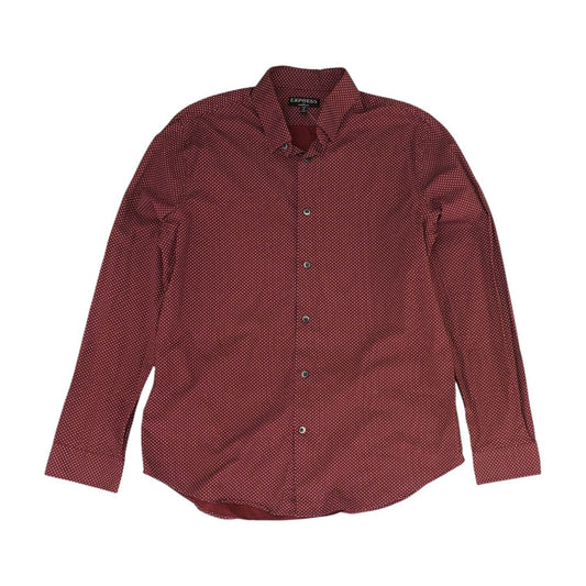 Maroon Polka Dot Long Sleeve Button Down