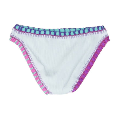 White Solid Swim Bottom