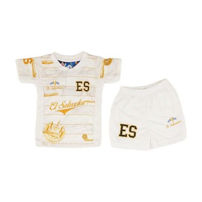 White Graphic Short Set