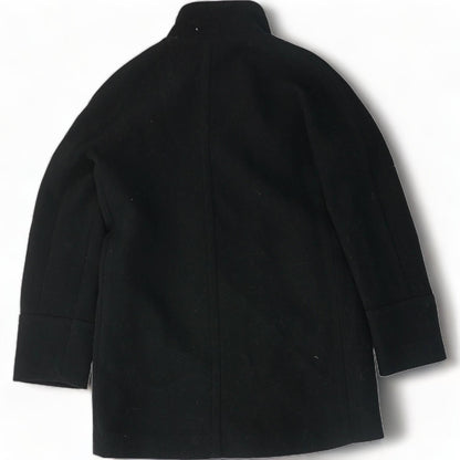 Black Solid Peacoat Jacket