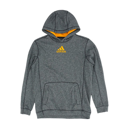 Gray Embroidery Detail Hoodie Pullover