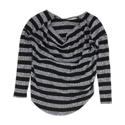 Blue Striped Long Sleeve Blouse