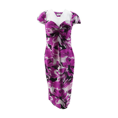 Purple Abstract Floral Maxi Dress