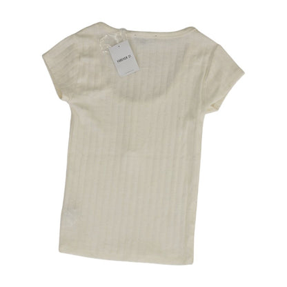 Ivory Solid Short Sleeve Blouse