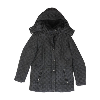 Black Solid Puffer Jacket