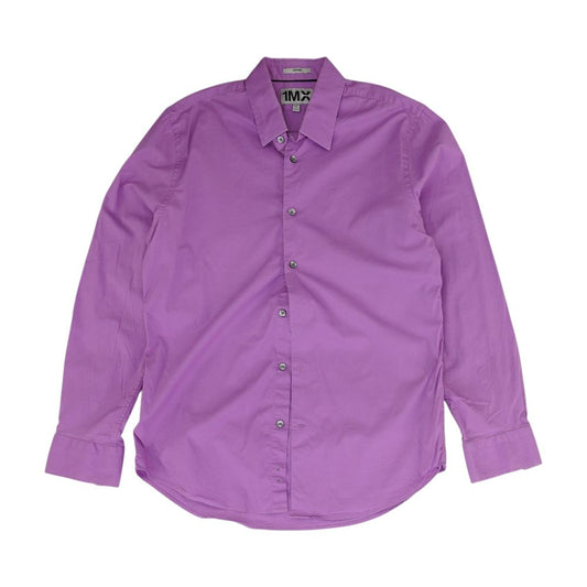 Purple Solid Long Sleeve Button Down