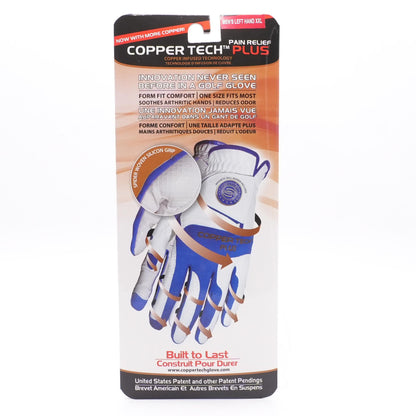 Left Handed Copper Infused Blue/White Golf Glove