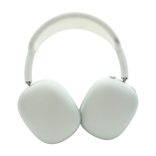 Silver AirPods Max (Lightning) with Green Earpads