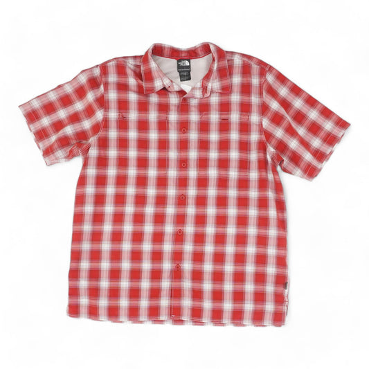 Red Plaid Short Sleeve Button Down