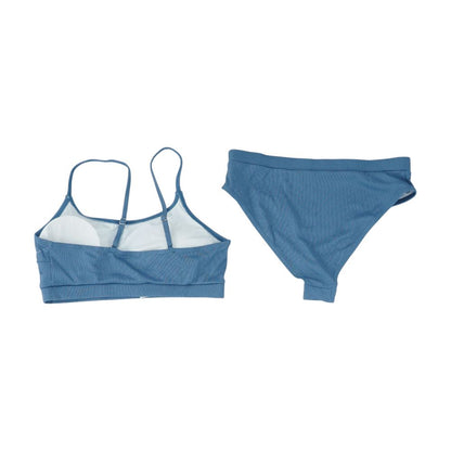 Blue Solid Two-Piece