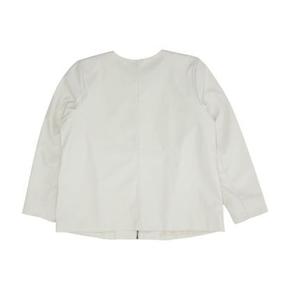 White Eyelet Faux Leather Jacket