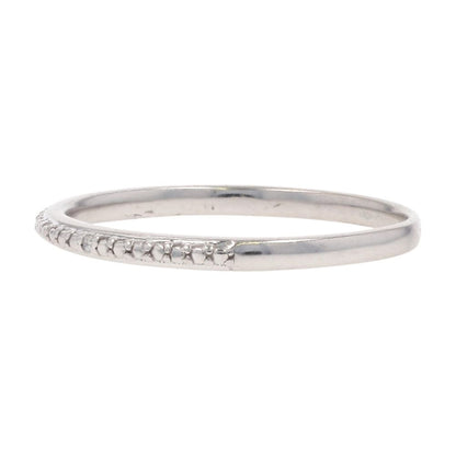 10K White Gold Round Single Cut Diamond Accented Band