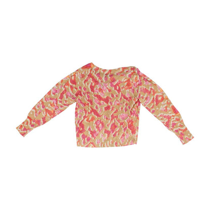 Pink Graphic V-Neck Sweater