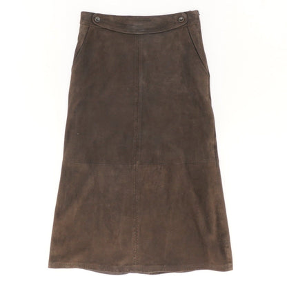 Dancing Suede Leather Midi Skirt