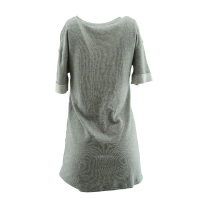 Gray Solid Midi Dress