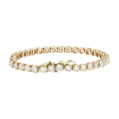 12.06 ct 14K Gold Round Diamond Tennis Bracelet