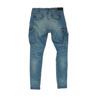 Flap Pocket Distressed Ripped Skinny Jeans