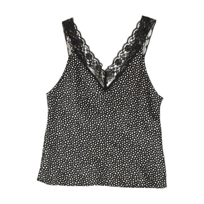 Black Polka Dot Sleeveless Blouse