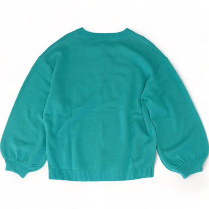 Green Solid Crewneck Sweater
